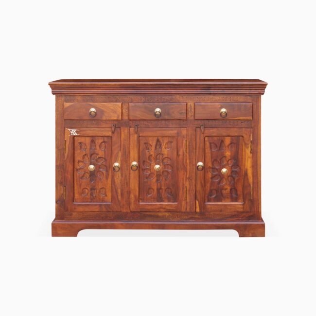 Sikhar Sideboard 2 Door 2 Drawer Honey Finish