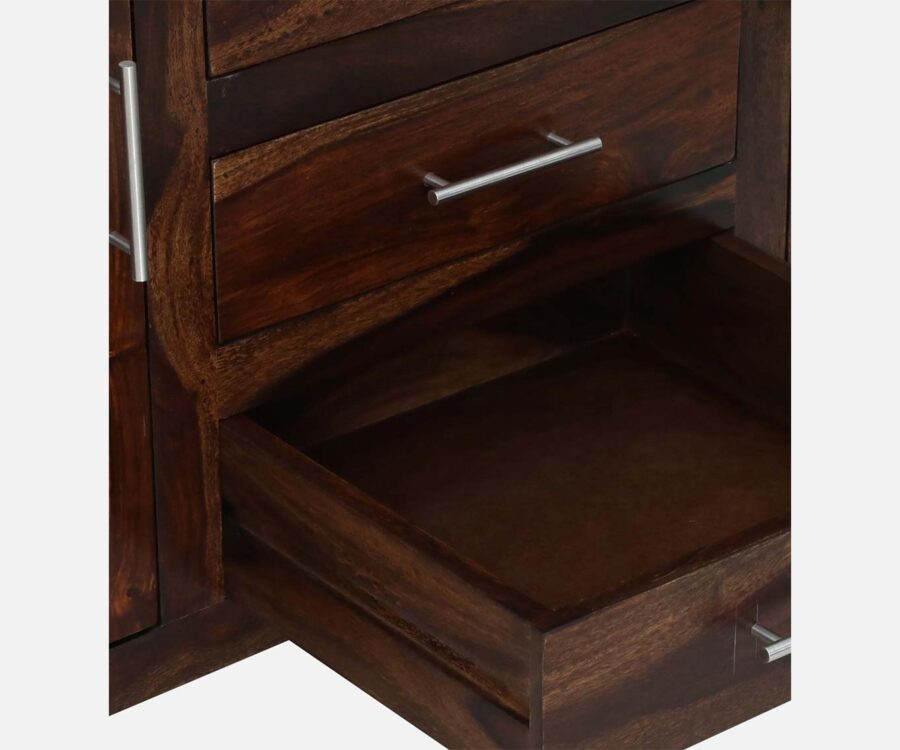 Panelo | Solid Wood Sideboard | with 2 Drawer and 2 Door | SL Natural Finish - Image 7