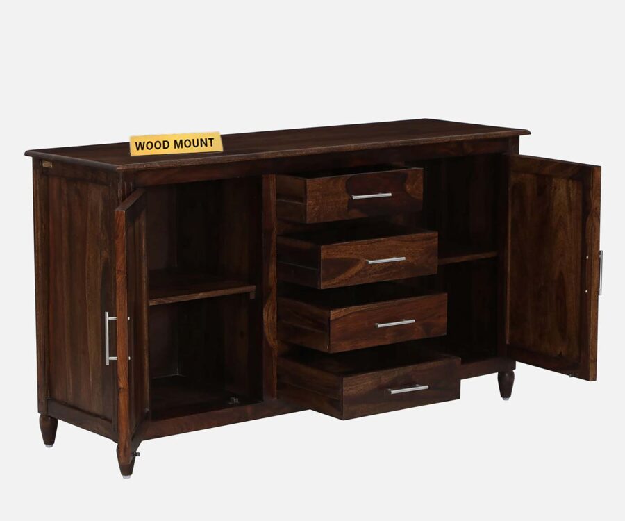 Panelo | Solid Wood Sideboard | with 2 Drawer and 2 Door | SL Natural Finish - Image 4