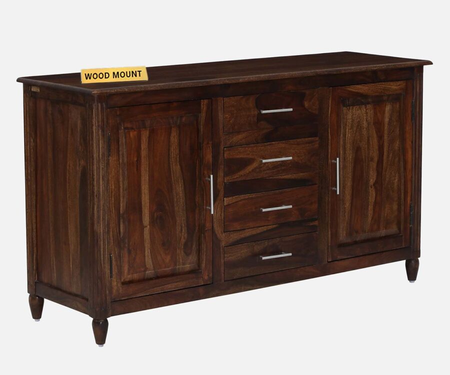 Panelo | Solid Wood Sideboard | with 2 Drawer and 2 Door | SL Natural Finish - Image 2