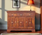 Sikhar | Solid Wood Sideboard | With 3 Door 3 Drawer | Honey Finish