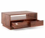 Manik | Center Table | With 2 Drawer | Honey Finish - Image 4