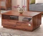 Manik | Center Table | With 2 Drawer | Honey Finish - Image 6