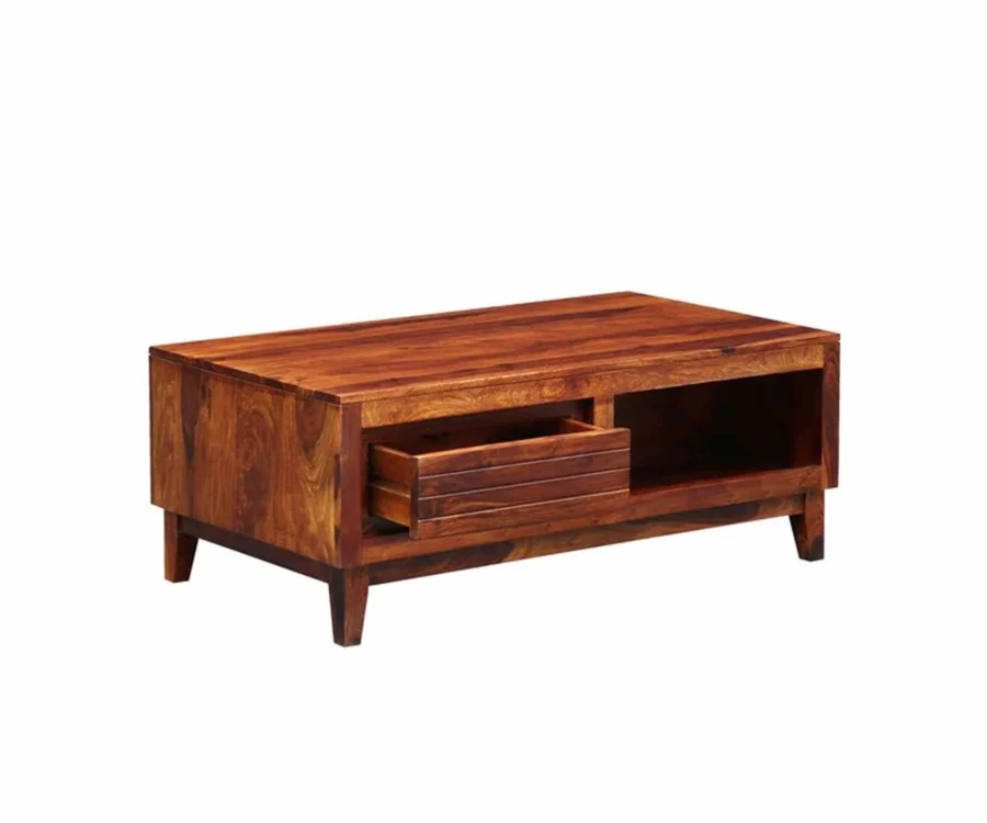 Bronco | Center Table | With One Drawer | Honey Finish - Image 3