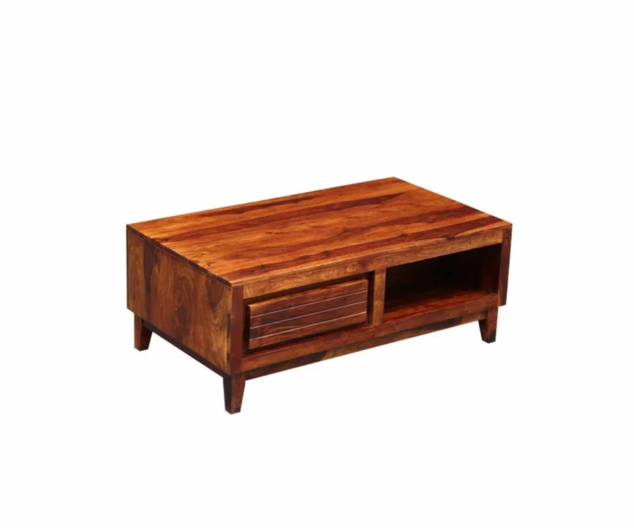 Bronco | Center Table | With One Drawer | Honey Finish - Image 1