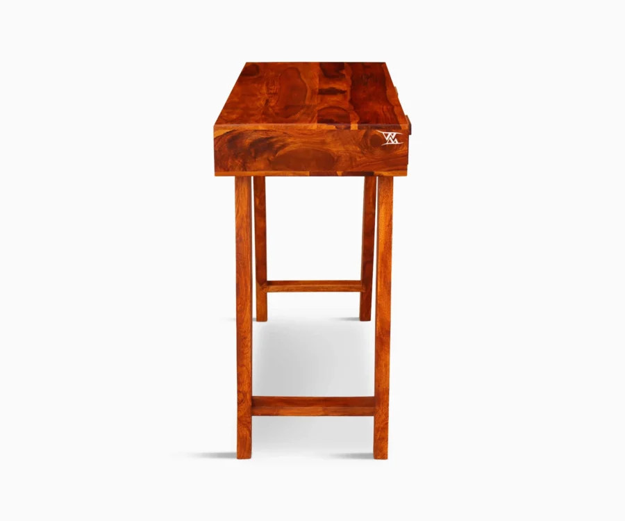 Trapo | Solid Wood Study | With Drawer Storage | Honey Finish - Image 4