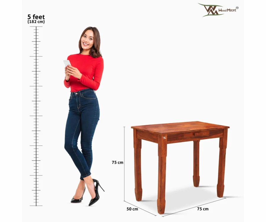Rustika | Solid Wood Study | With Drawer Storage | Honey Finish - Image 8