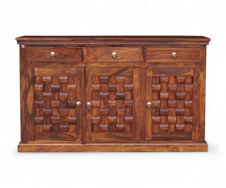Niware Sideboard with 3 door and 3 Drawer Honey Finish - Image 2