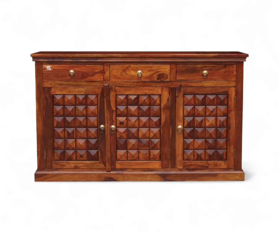 Digmond | Solid Wood Sideboard | with 3 Door and 3 Drawer | Honey Finish - Image 6