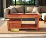 Manika | Center Table | With One Drawer | Honey Finish