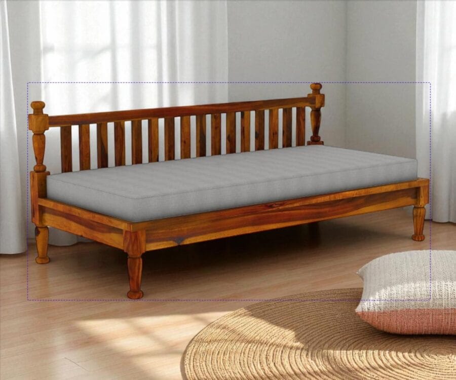 Puka | Solid Wood Diwan | Honey Finish - Image 1