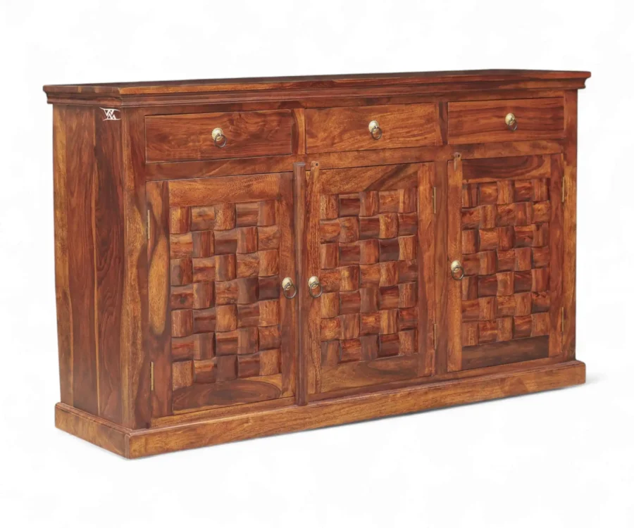 Niware Sideboard with 3 door and 3 Drawer Honey Finish - Image 6