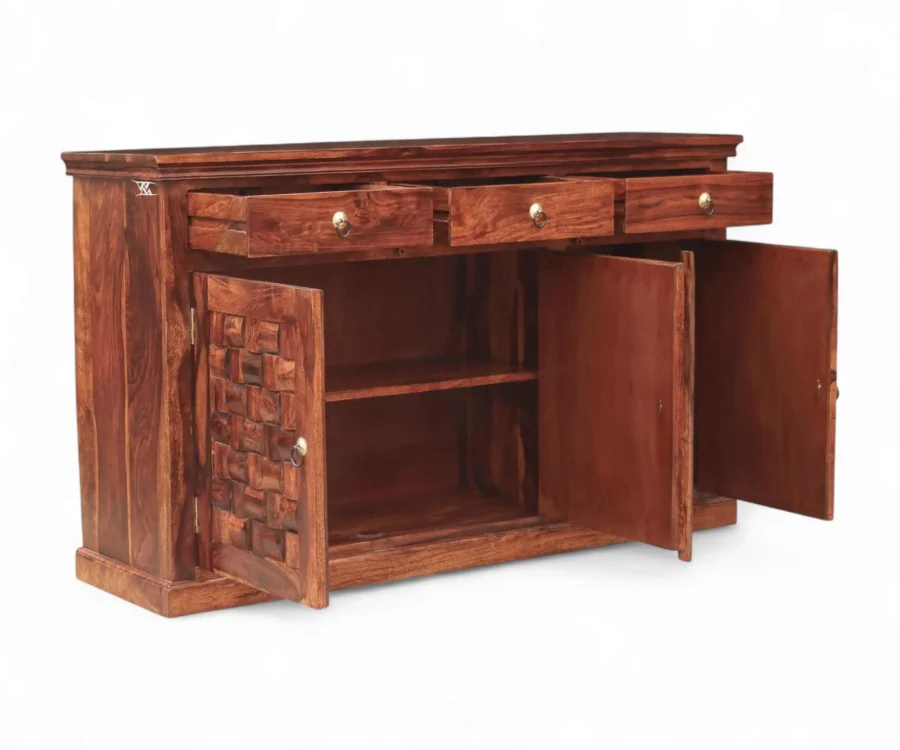 Niware Sideboard with 3 door and 3 Drawer Honey Finish - Image 5