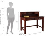 Macow Study Table | With 5 Drawer Storage | Honey Finish - Image 6