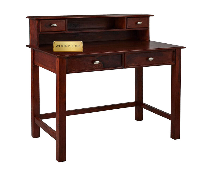 Macow Study Table | With 5 Drawer Storage | Honey Finish - Image 4