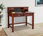 Macow Study Table | With 5 Drawer Storage | Honey Finish