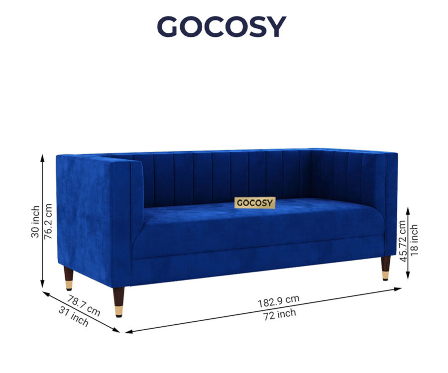 Modern tuxedo sofa with clean lines, tufted back, and square arms, adding elegance to any living room