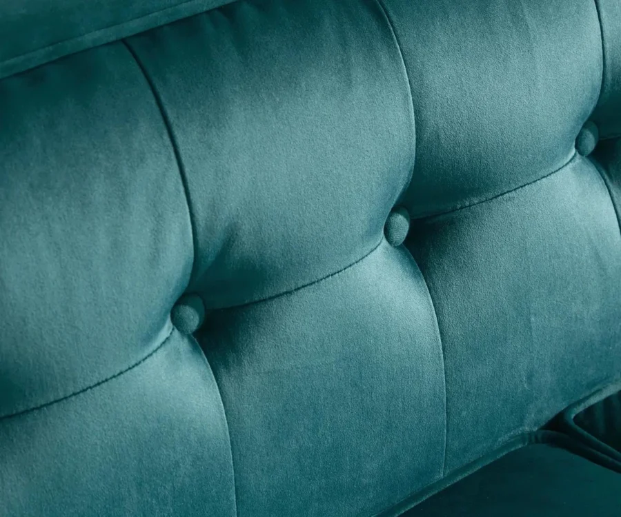 Sunlora Sky Blue Chesterfield Velvet Sofa – Tufted 3-Seater Couch with Bolster Pillows | GOCOSY Luxury Series - Image 6