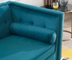 Sunlora Sky Blue Chesterfield Velvet Sofa – Tufted 3-Seater Couch with Bolster Pillows | GOCOSY Luxury Series - Image 10