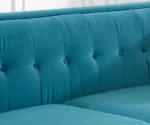 Sunlora Sky Blue Chesterfield Velvet Sofa – Tufted 3-Seater Couch with Bolster Pillows | GOCOSY Luxury Series - Image 9