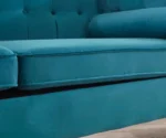 Sunlora Sky Blue Chesterfield Velvet Sofa – Tufted 3-Seater Couch with Bolster Pillows | GOCOSY Luxury Series - Image 8