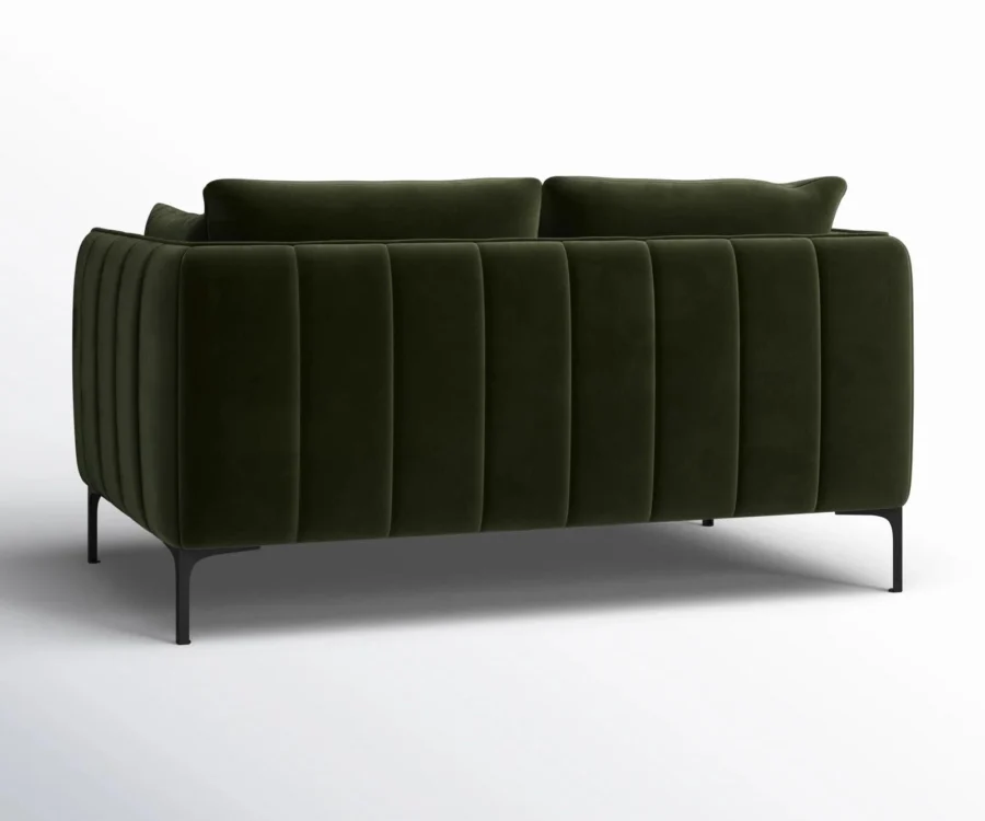 Snoffia Forest Green Loveseat – Plush Cushion 2-Seater Sofa with Modern Frame Design - Image 5