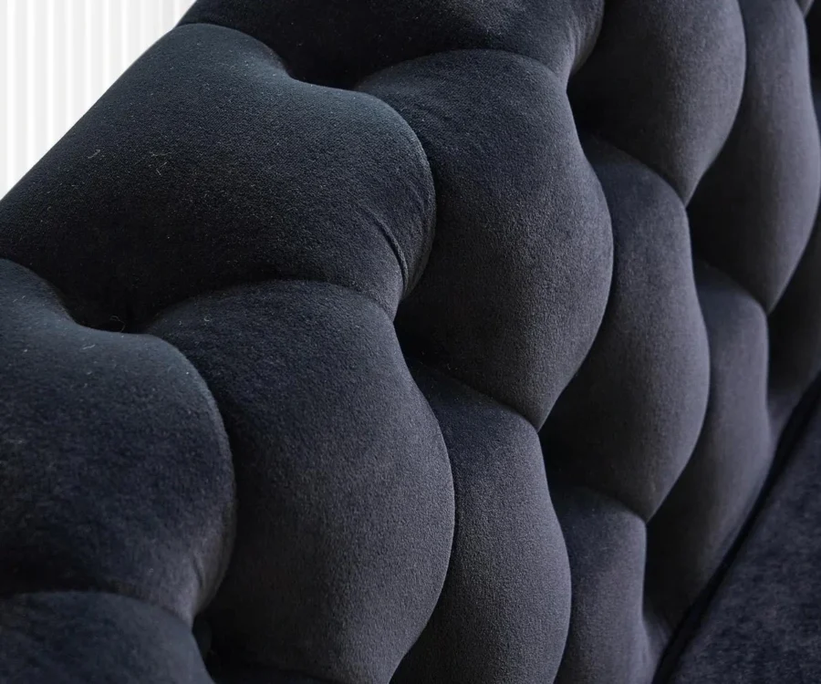 Willowyn Premium Chesterfield Rich Black Velvet Sofa – 3-Seater | GOCOSY Luxury Series - Image 7