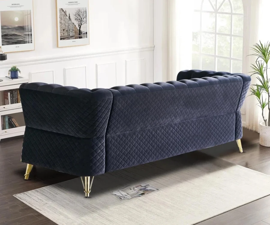 Willowyn Premium Chesterfield Rich Black Velvet Sofa – 3-Seater | GOCOSY Luxury Series - Image 5
