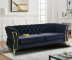 Willowyn Premium Chesterfield Rich Black Velvet Sofa – 3-Seater | GOCOSY Luxury Series - Image 3