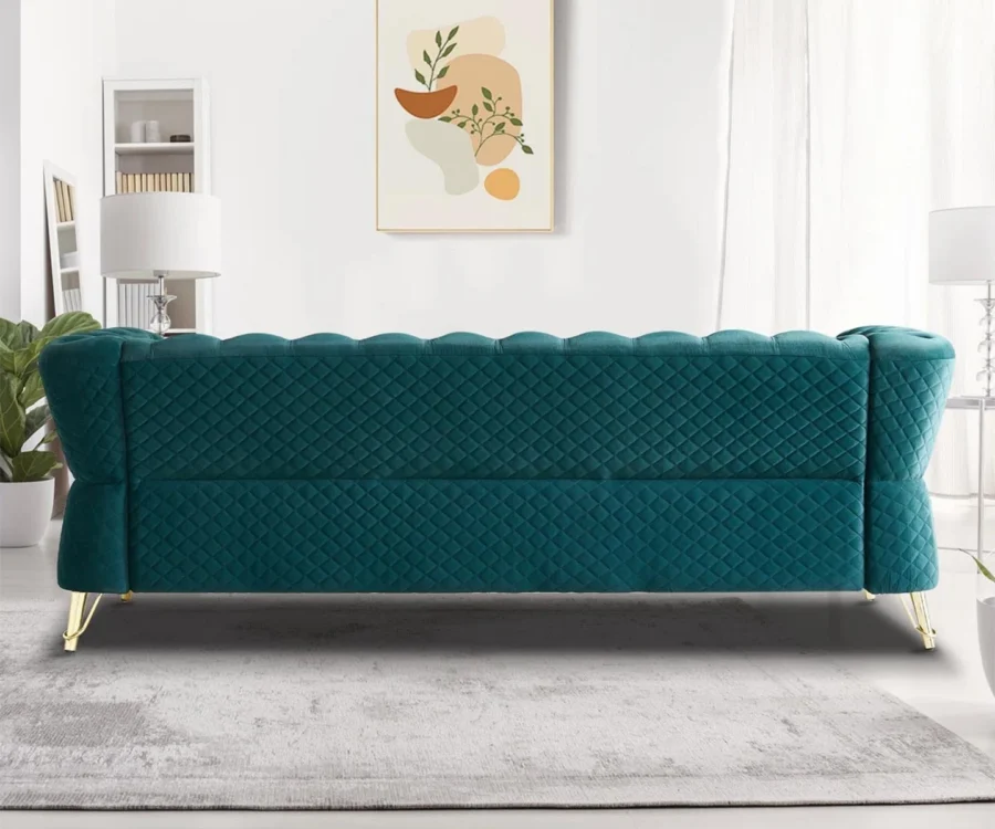 Willowyn Premium Chesterfield Olive Green Velvet Sofa – 3-Seater | GOCOSY Luxury Series - Image 5