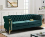 Willowyn Premium Chesterfield Olive Green Velvet Sofa – 3-Seater | GOCOSY Luxury Series - Image 2