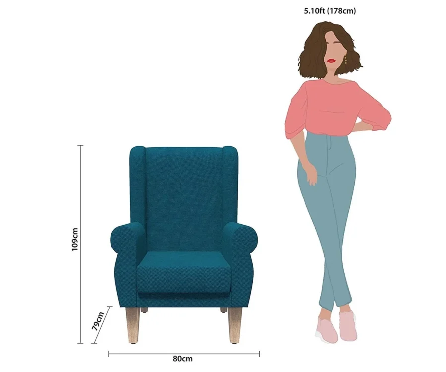 Ebern Wing Chair Royal Blue - Image 7