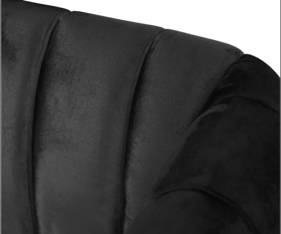 Verdant Luxe Velvet Sofa – Elegant Channel Tufted Design in Midnight Black Color - Image 11
