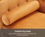 Sunlora Orange Chesterfield Velvet Sofa – Tufted 3-Seater Couch with Bolster Pillows | GOCOSY Luxury Series - Image 8