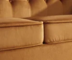 Sunlora Orange Chesterfield Velvet Sofa – Tufted 3-Seater Couch with Bolster Pillows | GOCOSY Luxury Series - Image 4