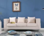 Chesterfield green velvet sofa, 3-seater couch, velvet upholstered sofa, traditional sofa for living room, classic velvet couch, luxury green sofa, GOCOSY sofa, rolled arm tufted couch, vintage nailhead trim sofa.