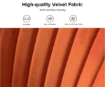 Canyonex Orange Velvet Loveseat – Channel Tufted Back with Gold Legs - Image 3