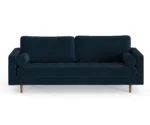 Coloniax Modern Navy Blue Velvet Sofa – Sleek Comfort with Urban Charm - Image 2