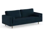 Coloniax Modern Navy Blue Velvet Sofa – Sleek Comfort with Urban Charm - Image 4