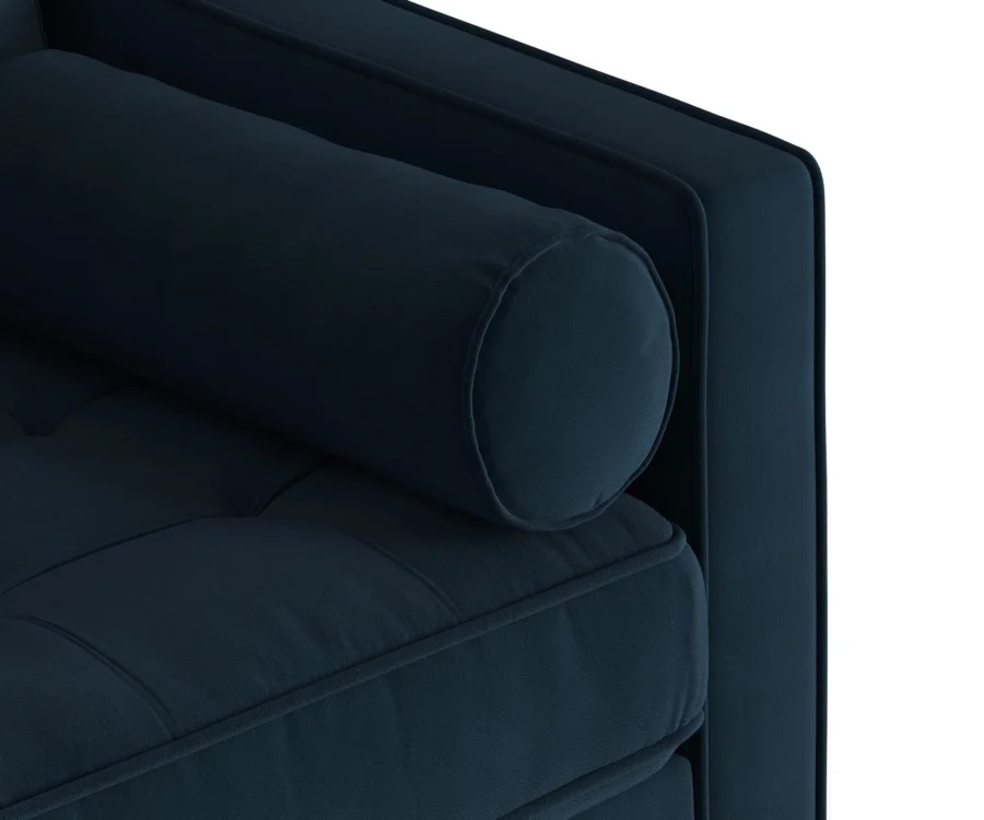 Coloniax Modern Navy Blue Velvet Sofa – Sleek Comfort with Urban Charm - Image 5