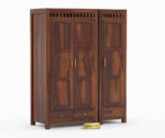 Kuber Wardrobe | 3 Door 3 Drawer | Walnut Finish - Image 3
