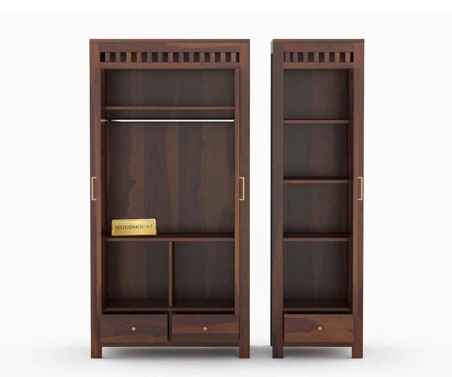 Kuber Wardrobe | 3 Door 3 Drawer | Walnut Finish - Image 5