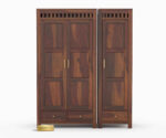 Kuber Wardrobe | 3 Door 3 Drawer | Walnut Finish - Image 2