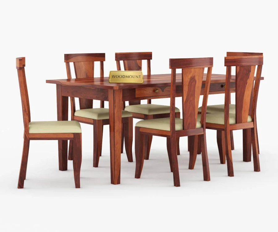 Eclipse | Dining Set | Double Drawer | Honey Finish - Image 2