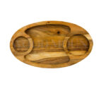 Oval Rosewood Compartment Serving Platter | 39cm x 22cm - Image 2