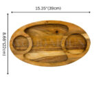 Oval Rosewood Compartment Serving Platter | 39cm x 22cm - Image 4