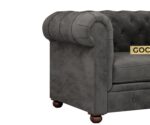 Chesterfield 1 Seater Sofa Grey - Image 4