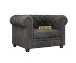 Chesterfield 1 Seater Sofa Grey - Image 3