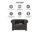 Chesterfield 1 Seater Sofa Grey - Image 5