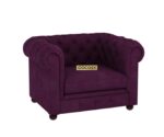 Chesterfield 1 Seater Sofa Set Wine Red - Image 5
